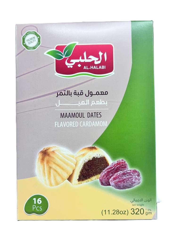AL HALABI MAAMOUL DATES FLAVORED CARDAMON 16P 320G*12